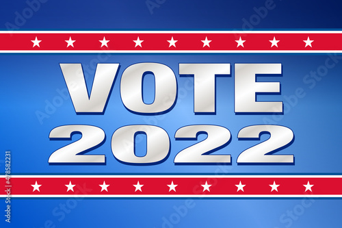Vote 2022 with stars and USA colors - Vector Illustration