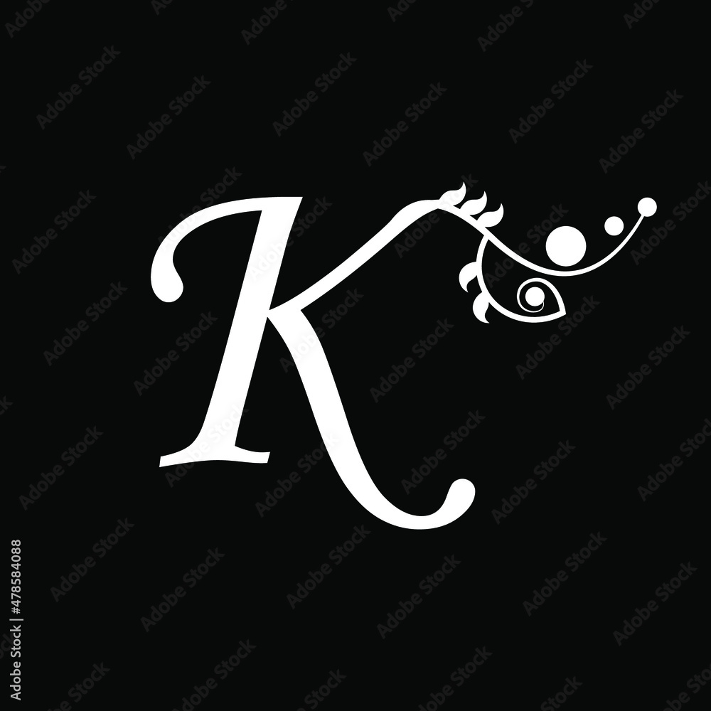 vector initial letter K florish typography logo design vector initial letter K florish typography logo design