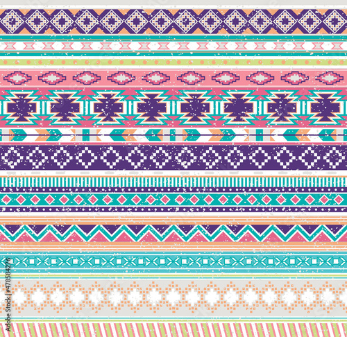 A pretty south western themed seamless vector pattern perfect for trendy backgrounds and surface designs. photo