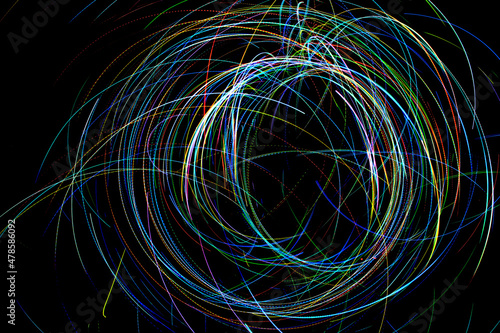 Light painting lines abstract color photography at long exposure