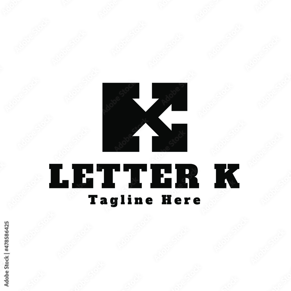 Obraz premium Letter K Delivery Box Logo Concept Vector Illustration