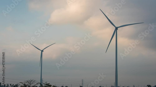 Wallpaper Mural wind turbines in the wind. wind turbines in the field. Wind Turbines generating electricity on blue sky Torontodigital.ca