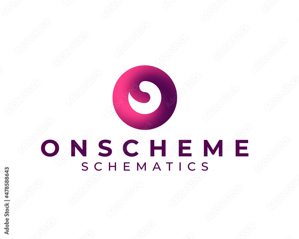 Letter O Scheme Logo Concept Vector Illustration Letter O Scheme Logo Concept Vector Illustration