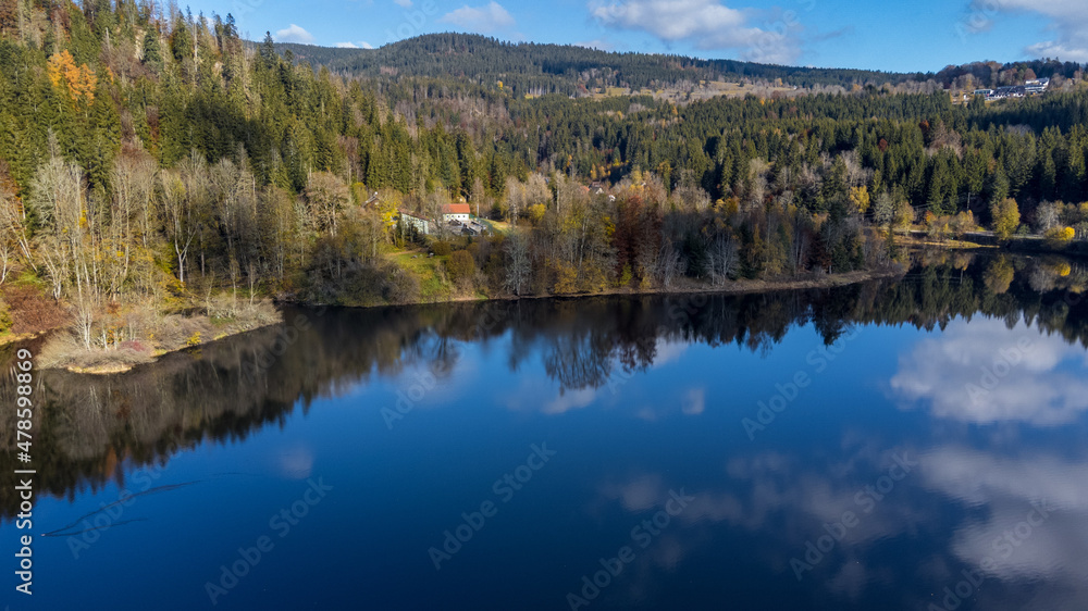 The Albstausee (Alb Reservoir) in the valley of the river Alb near St. Blasien in the Black Forest, Germany