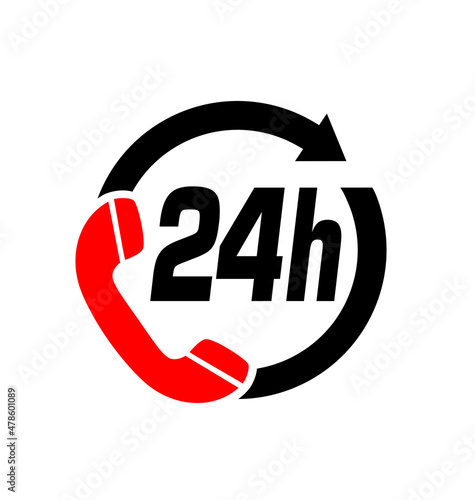 24 hour hotline phone symbol