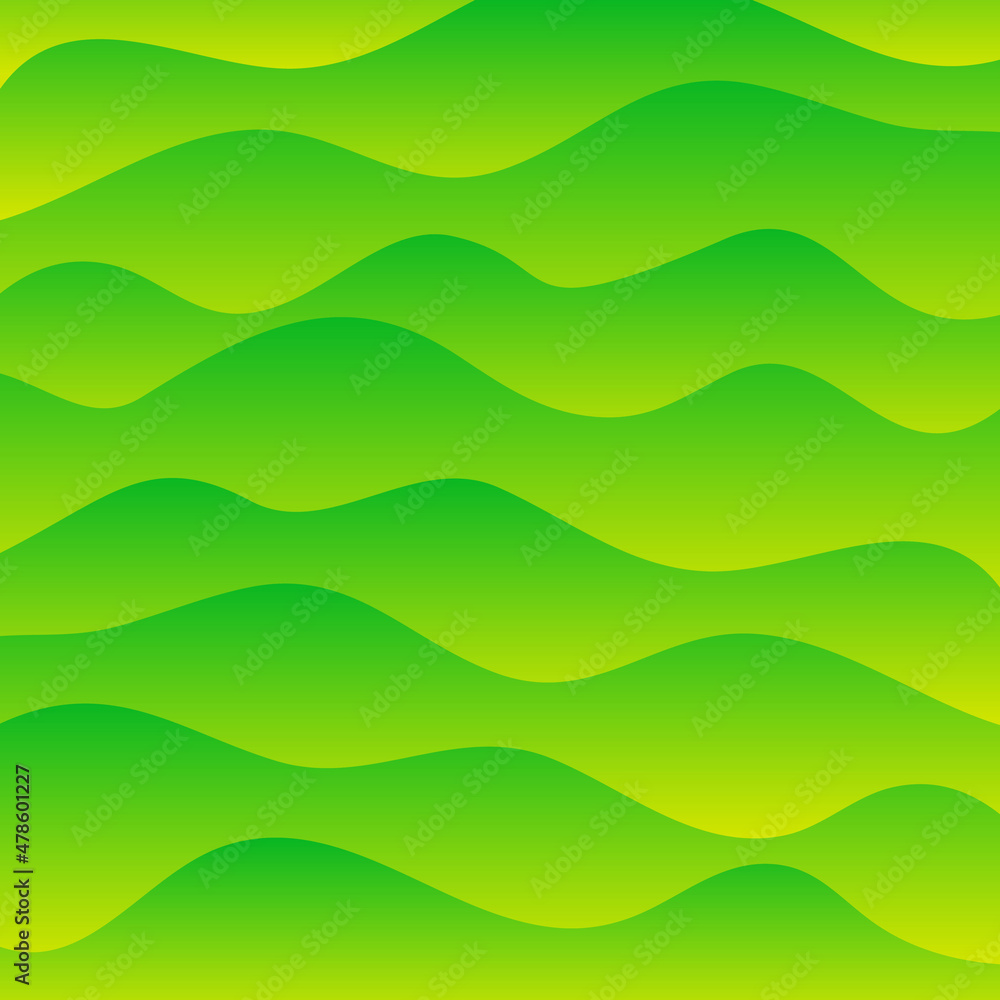 Wavy background with green gradient. Vector illustration.