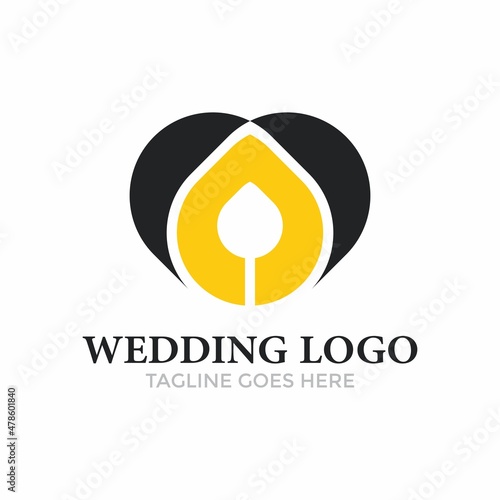 Wedding Logo design vector template. Happy Wedding Day concept. Infinity Logotype For Wedding Icon.