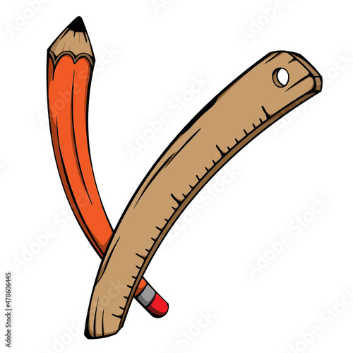 Pen and Ruler Illustration