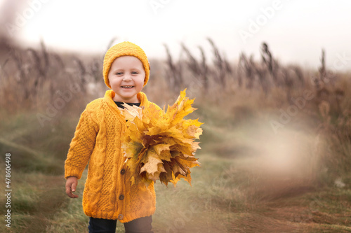 A happy, laughing little boy.