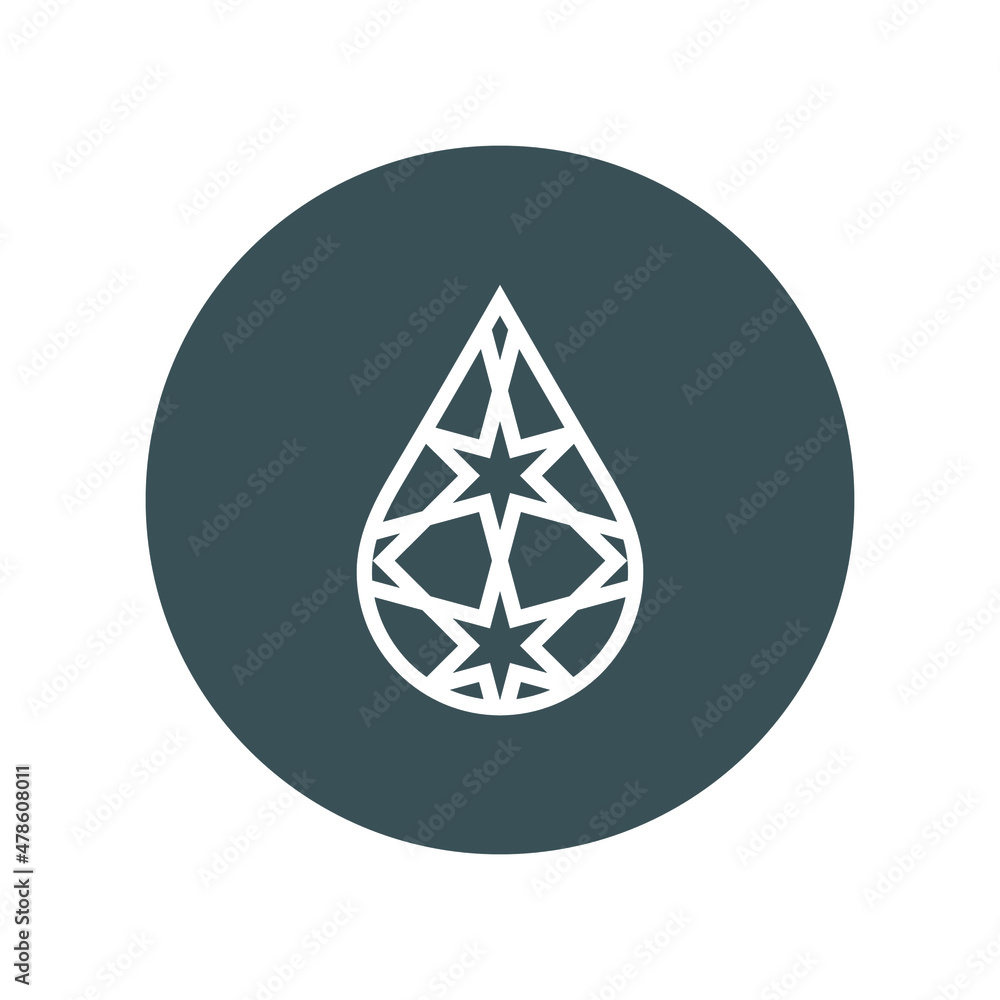 Water drops arabic stars droplet raindrops icon illustration cut Water drops arabic stars droplet raindrops icon illustration cut