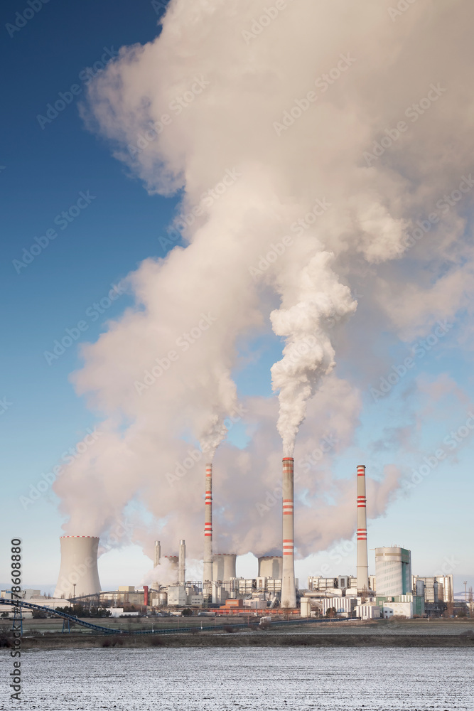 coal fired power station , Pocerady, Czech republic