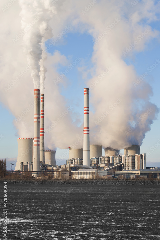 coal fired power station , Pocerady, Czech republic