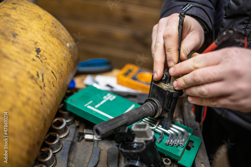 diagnostics of the coil of the engine ignition system, electrical resistance of the winding.