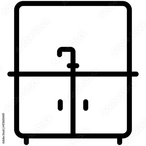 Bathroom sink outline icon for web and mobile