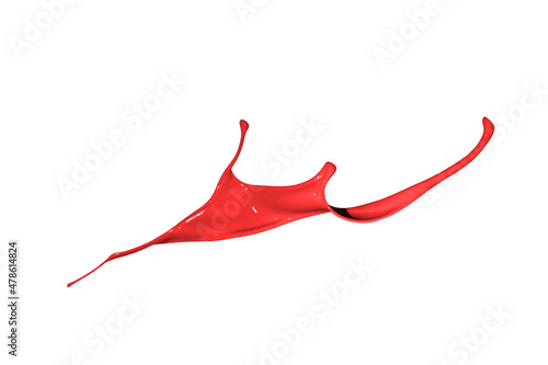 Photography Red paint splash isolated on a white background.