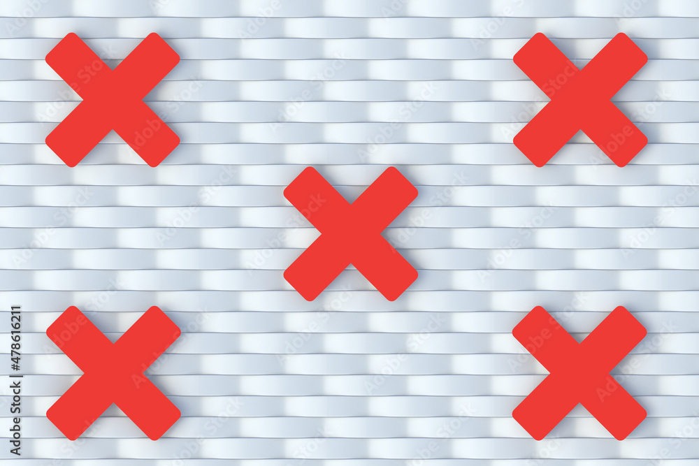 Obraz premium Simple shapes of crosses. Geometrical figure. Abstract background. Copy space. 3d render