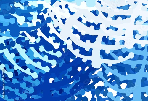 Dark BLUE vector template with chaotic shapes.
