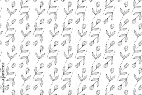 Vintage ornamental seamless flowers pattern background