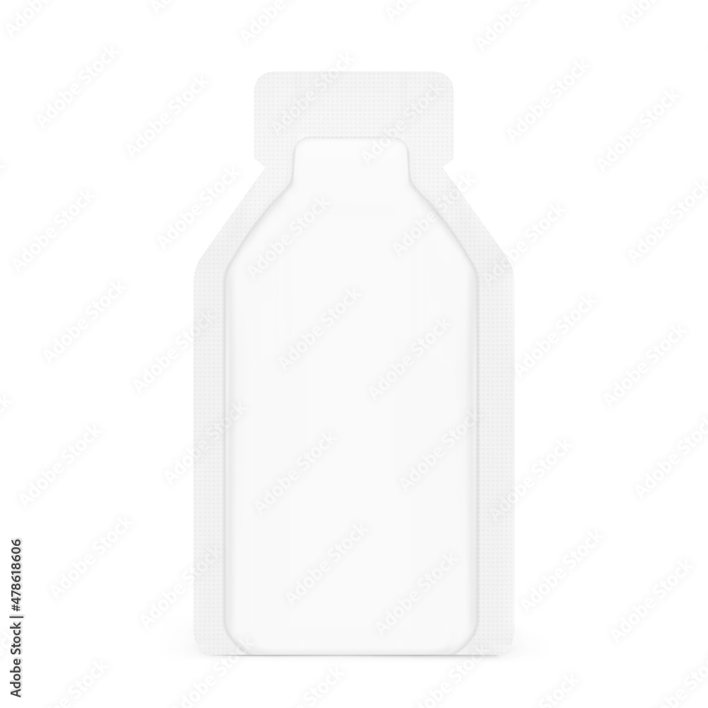 Gel sachet mockup. Vector illustration isolated on white background. Easy to use for food, medical, cosmetic and etc. EPS10.	