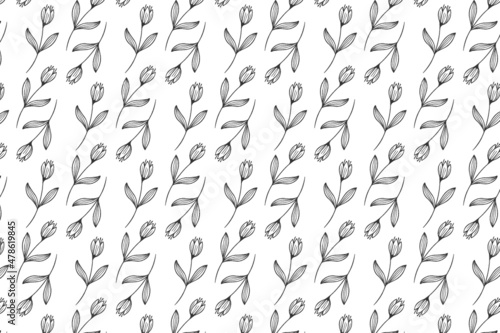 Vintage ornamental seamless flowers pattern background