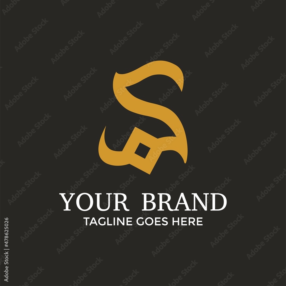 Obraz premium Simple Elegant Initial Letter Type S Logo Design.