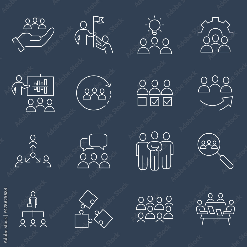 Team Work icons set . Team Work pack symbol vector elements for infographic web Team Work icons set . Team Work pack symbol vector elements for infographic web