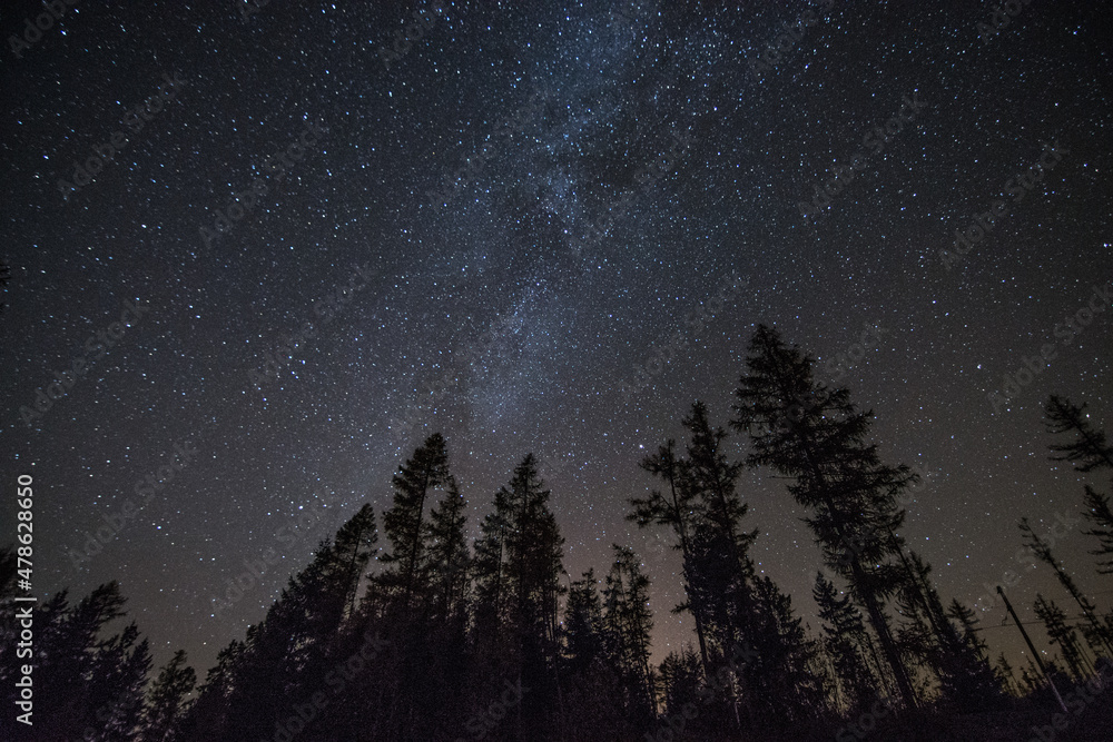 starry night sky, Milky Way, High Tatras, Vysoke Tatry, Slovakia, Europe