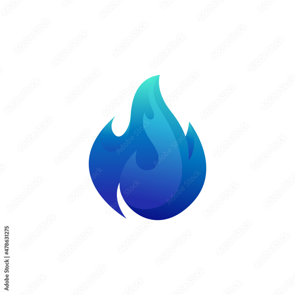 Blue fire logo design inspirations Stock Vector | Adobe Stock