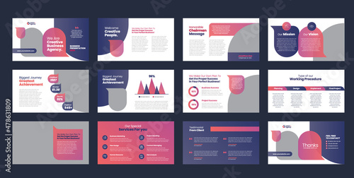 Business Presentation Brochure Guide Design or Pitch Deck Slide Template or Sales Guide Slider