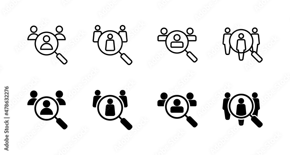 Hiring icons set. Search job vacancy sign and symbol. Human resources concept. Recruitment Hiring icons set. Search job vacancy sign and symbol. Human resources concept. Recruitment