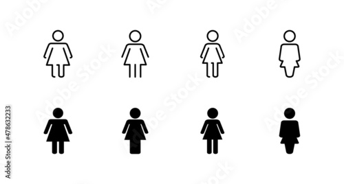 Female icons set. woman sign and symbol