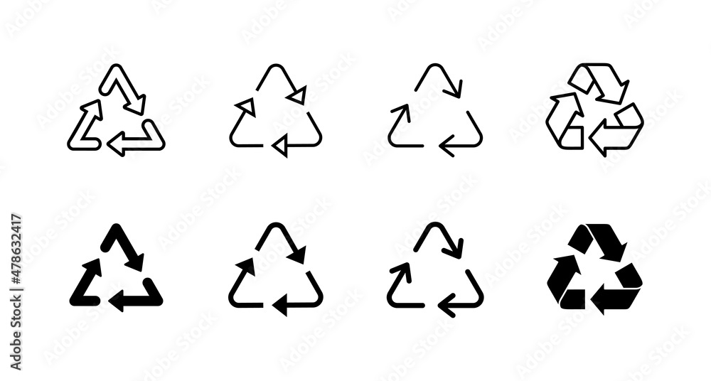 Fototapeta premium Recycle icons set. Recycling sign and symbol.