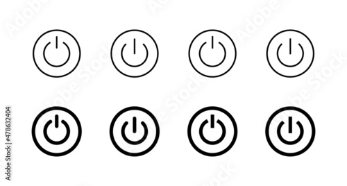 Power icons set. Power Switch sign and symbol. Electric power