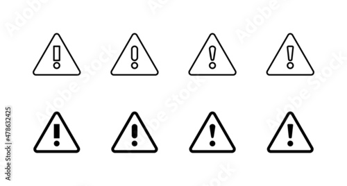 Exclamation danger icons set. attention sign and symbol. Hazard warning attention sign