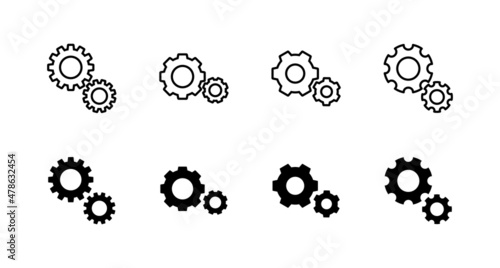 Setting Icons set. Cog Settings sign and symbol. Gear Sign