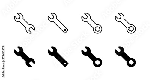 Wrench icons set. repair icon. tools sign and symbol