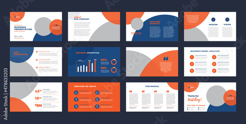 Business Presentation Brochure Guide Design or Pitch Deck Slide Template or Sales Guide Slider