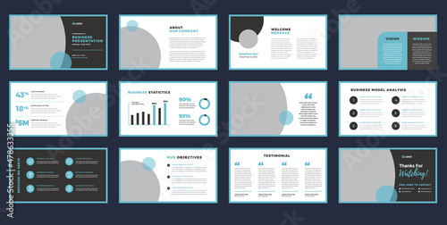 Business Presentation Brochure Guide Design or Pitch Deck Slide Template or Sales Guide Slider