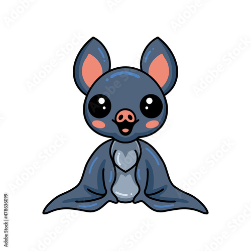 Cute little bat cartoon sitting