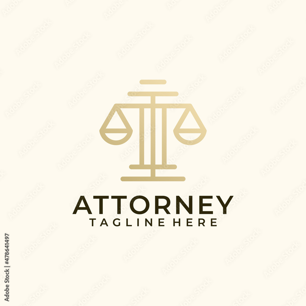 Law firm judge attorney logo vector design template