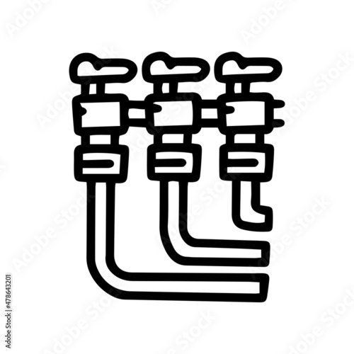 heating distribution unit line vector doodle simple icon