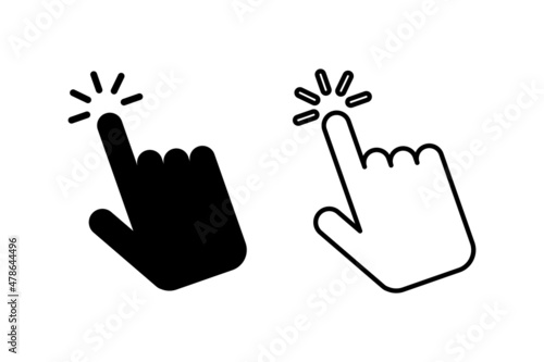 Mouse cursor of the hand that is clicking. Pointer vector icon.