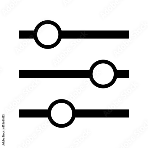 slider control icon. Volume control vectors.