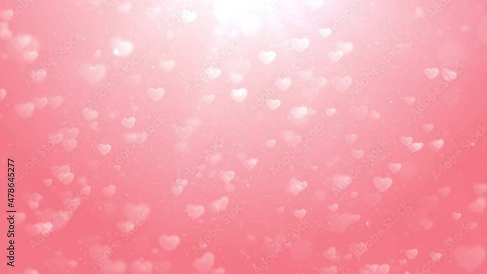 Valentine's day abstract background, Flowing red hearts shaped and ...