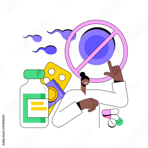 Emergency contraception abstract concept vector illustration. Hormonal contraception, emergency contraceptive drug, family planning, pregnancy control medicine, side effect abstract metaphor.