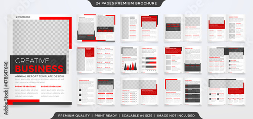 a4 business bifold brochure template with modern and minimalist style	
