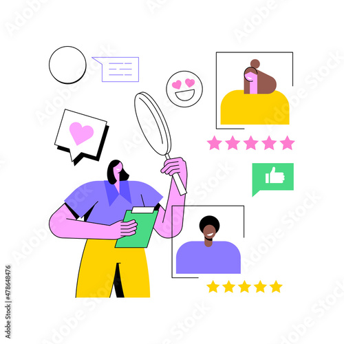 Satisfaction and loyalty abstract concept vector illustration. Customer loyalty management, satisfaction analysis, marketing tool, client feedback tracking, personalized service abstract metaphor.
