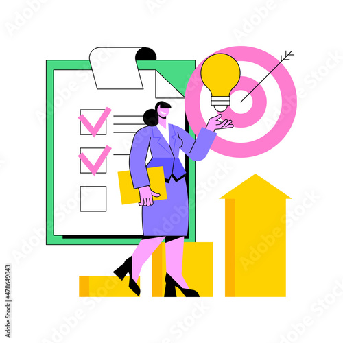 Sales plan for business abstract concept vector illustration. Marketing plan presentation, business strategy, profit forecast, commercial goal, sales management, target group abstract metaphor.
