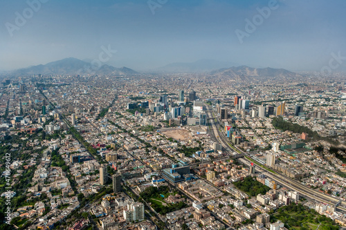 Central Downtown Commercial and Financial Districts Capital City Lima Peru © Overflightstock