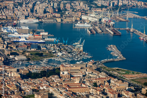 Palmero Harbour and Cruise Ships Sicily Italy